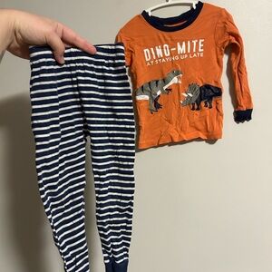 Carters 2t navy & orange Dino-Mite 2pc Pajamas Set of long sleeve shirt & pants